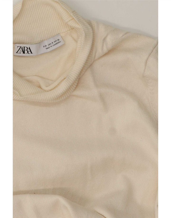 Sweter damski Zara z golfem UK 10 Small Beige