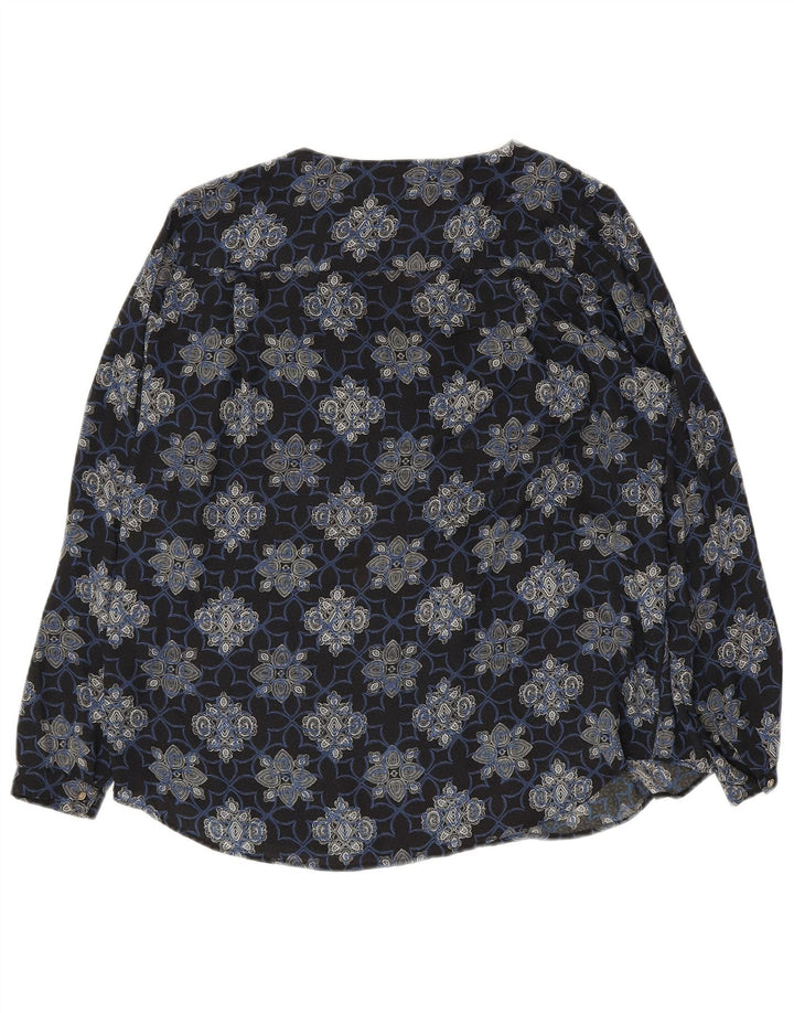 MARKS & SPENCER Womens Shirt Blouse UK 14 Large  Blue Floral Polyester