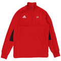 Męski dres Adidas z grafiką i zamkiem błyskawicznym, średni czerwony poliester