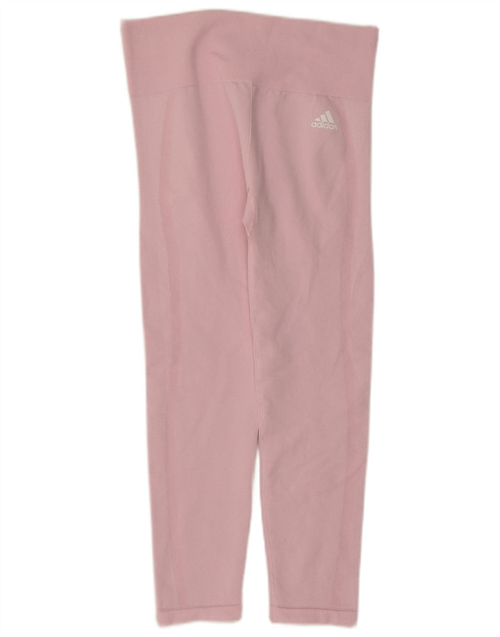 Damskie legginsy Adidas Capri UK 12 Średni różowy poliester