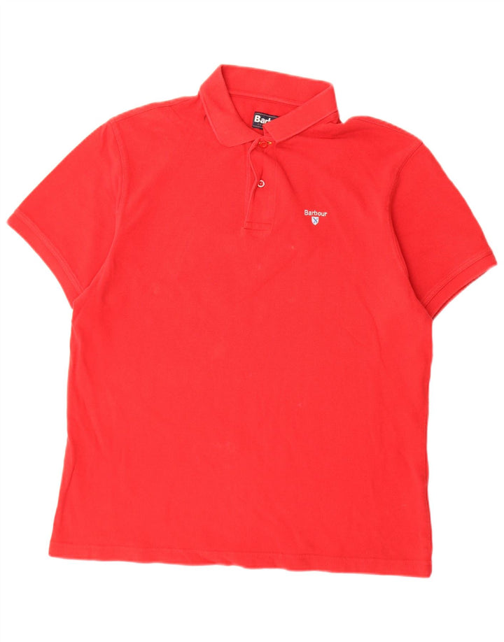 Męska koszulka polo Barbour, duża, czerwona, bawełniana