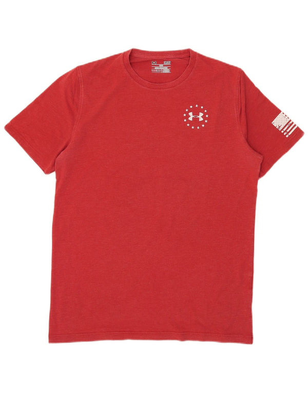 Męska koszulka o luźnym kroju Under Armour z grafiką, mała, czerwona