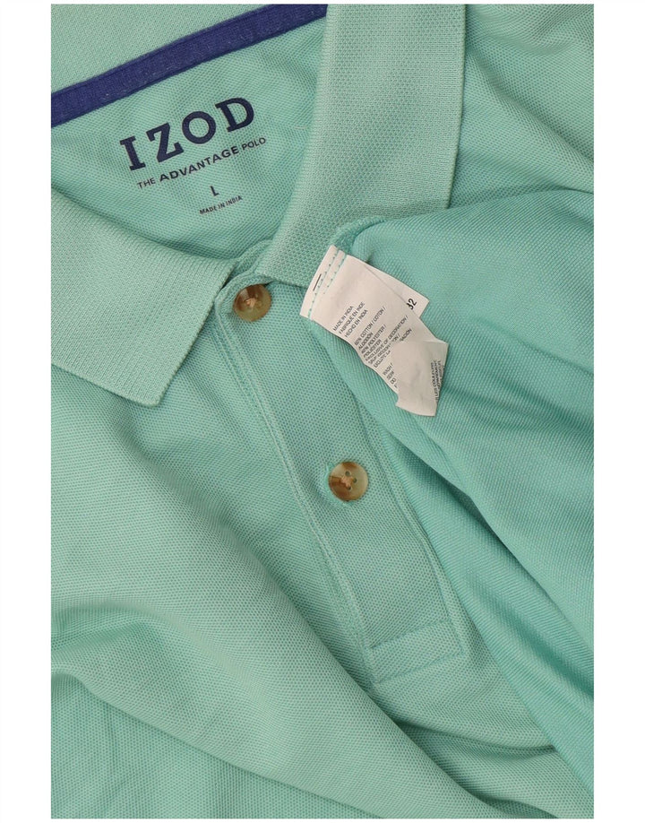 Męska koszulka polo Izod, duża, turkusowa, bawełniana