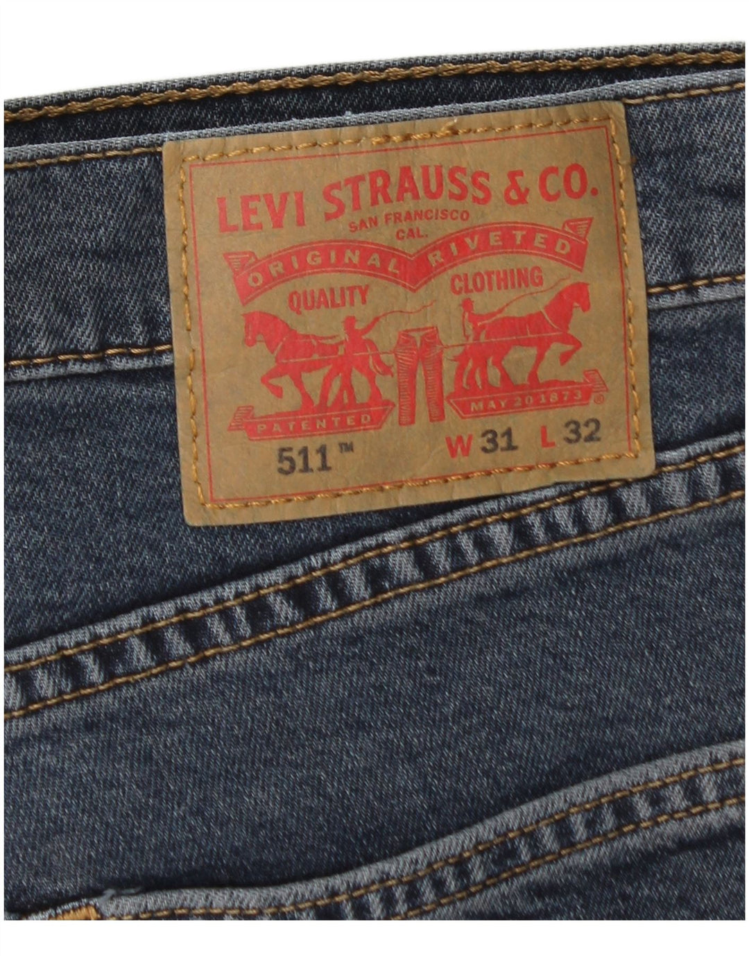 Męskie jeansy LEVI'S 511 Slim W31 L32 Niebieskie bawełniane