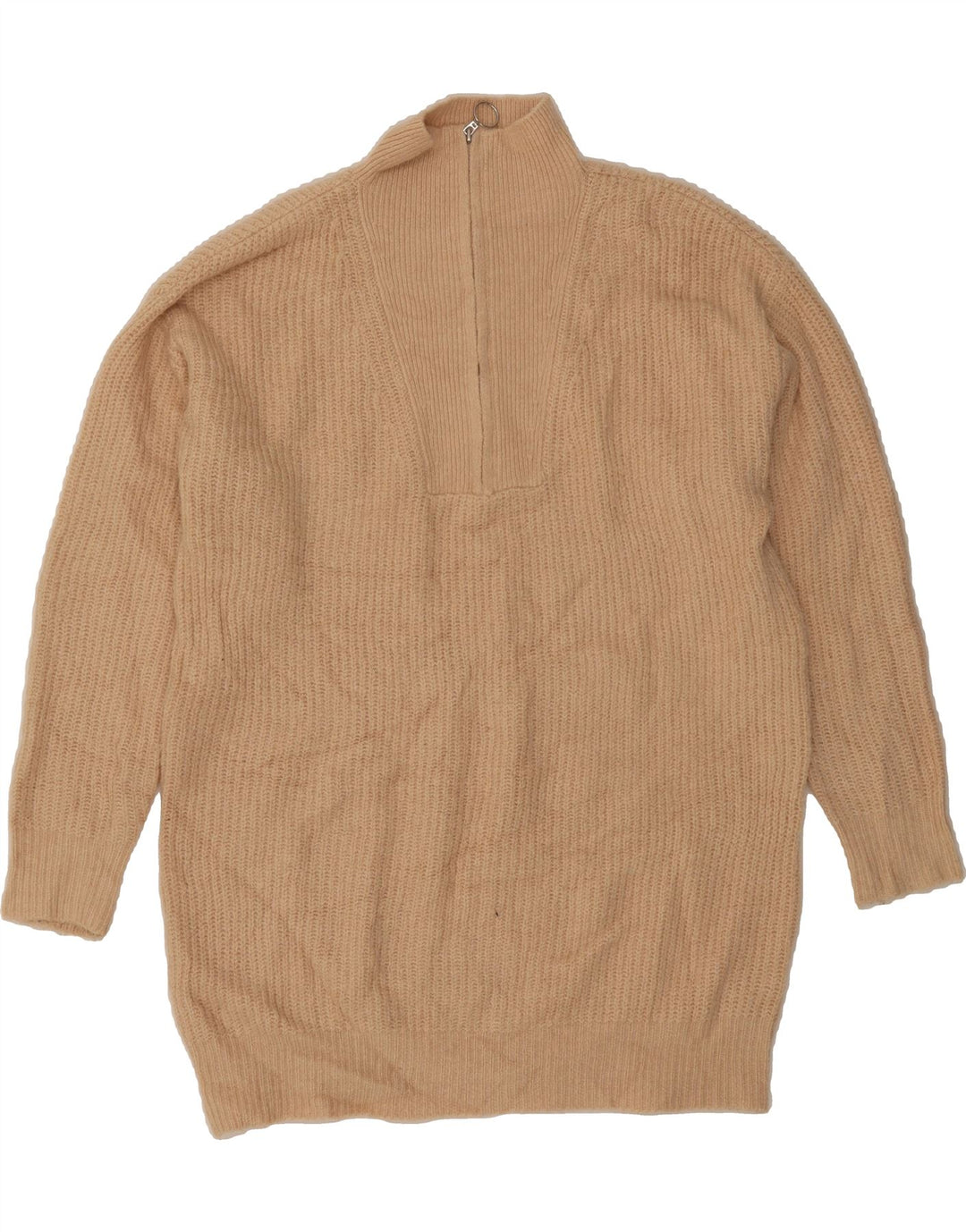 JACK WILLS Womens Oversized Zip Neck Jumper Sweater UK 10 Small  Beige Vintage Jack Wills and Second-Hand Jack Wills from Messina Hembry 