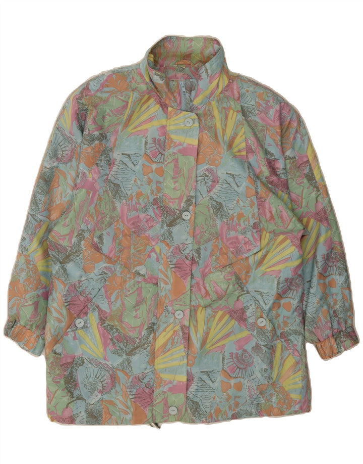 VINTAGE Womens Windbreaker Coat EU 42 Large Multicoloured Floral Polyester Vintage Vintage and Second-Hand Vintage from Messina Hembry 