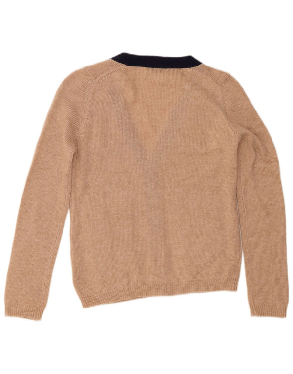 Topshop damski sweter kardigan UK 8 mały beżowy akryl