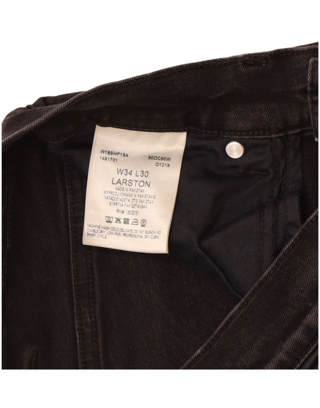 WRANGLER Męskie jeansy Larston Slim W34 L28 Czarne bawełniane