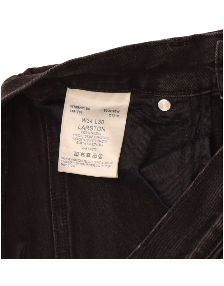 WRANGLER Męskie jeansy Larston Slim W34 L28 Czarne bawełniane