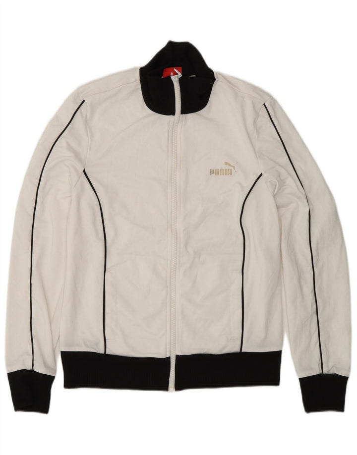 PUMA Womens Tracksuit Top Jacket UK 12 Medium  White Colourblock Polyester Vintage Puma and Second-Hand Puma from Messina Hembry 