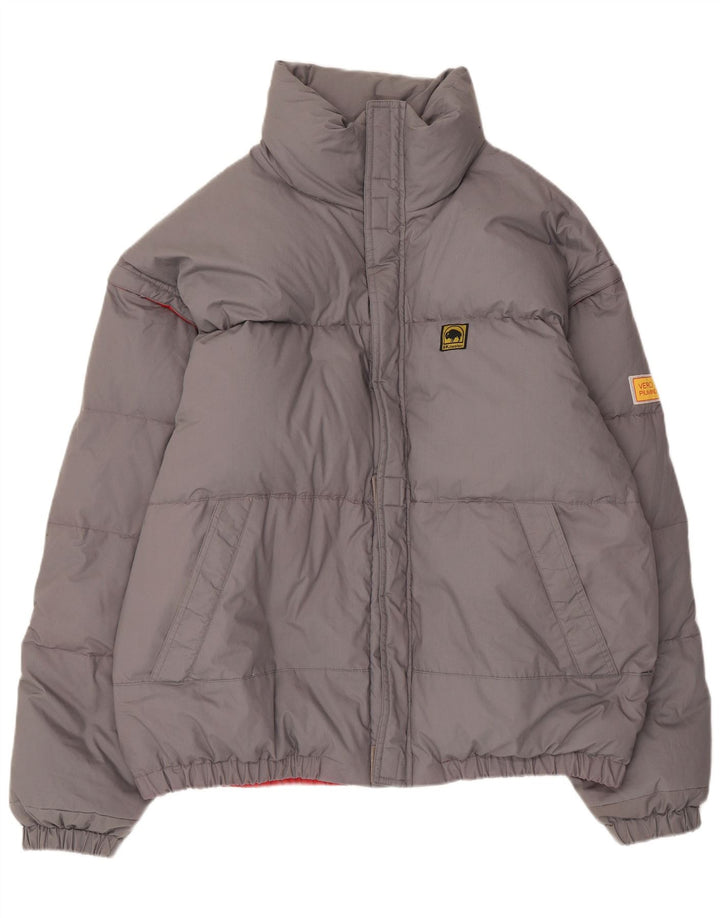 Męska ocieplana kurtka z kapturem w stylu vintage UK 44 2XL Szary poliester