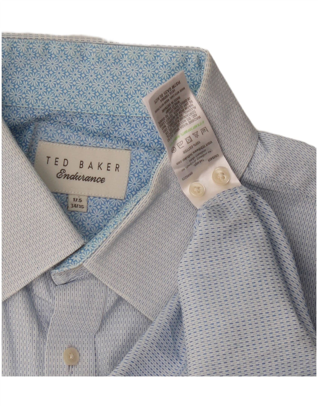 Koszula męska Ted Baker, rozmiar 17 1/2 XL, bawełniana w niebieskie cętki