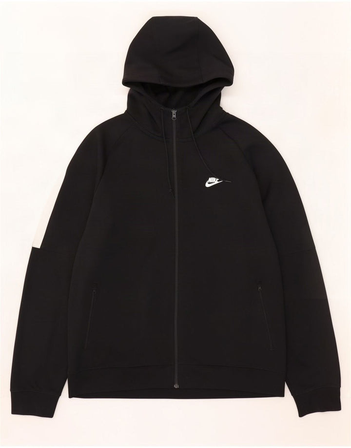 Męski sweter z kapturem i zamkiem błyskawicznym Nike 2XL Czarny poliester z blokami kolorów