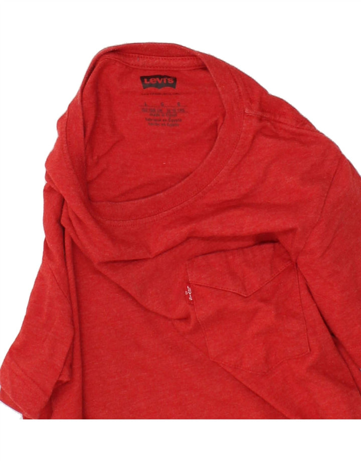 LEVI'S Boys T-Shirt Top 12-13 Years Large Red Cotton Vintage Levi's and Second-Hand Levi's from Messina Hembry 