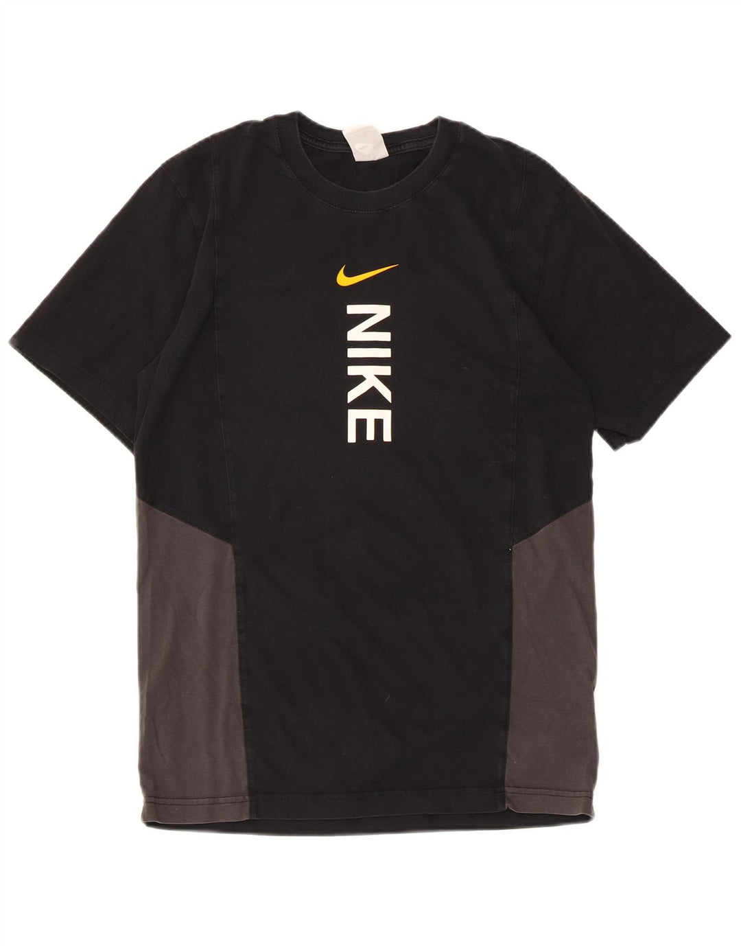 Męski T-shirt z grafiką NIKE, mały, czarny, bawełniany blok kolorów