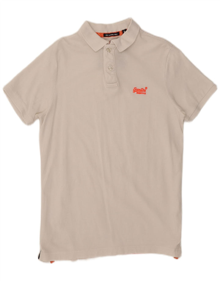 Męska koszulka polo Superdry, duża, biała, bawełniana