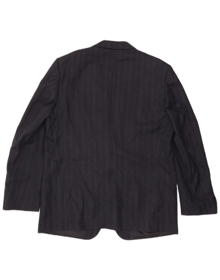 Męska marynarka Pierre Cardin zapinana na 2 guziki IT 58 4XL Granatowa w prążki