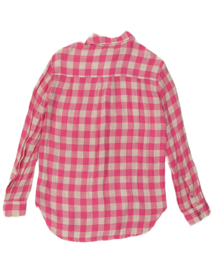 Damska koszula flanelowa oversize Joules UK 10 Small Pink Gingham wiskoza