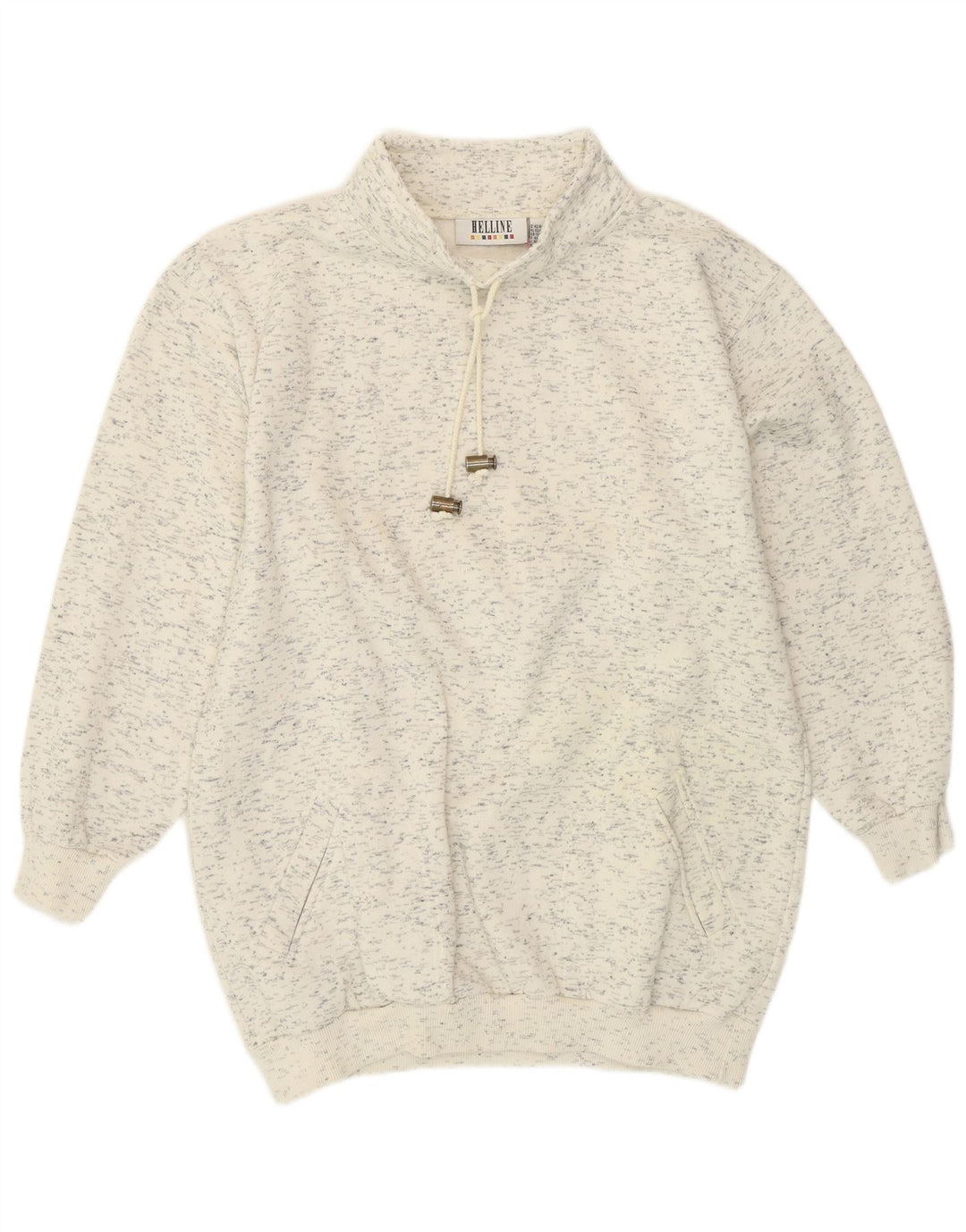 HELLINE Damska bluza dresowa UK 16/18 XL Biała bawełniana nakrapiana