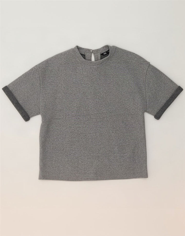 Bluzka damska Zara Top UK 10 Small Szary Poliester