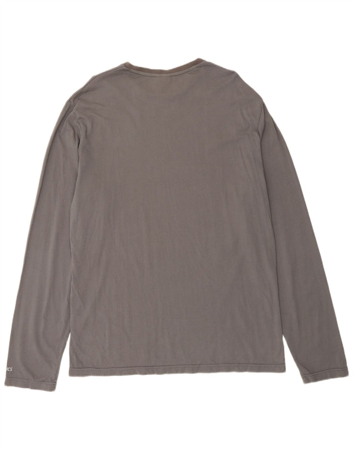 ASICS Mens Originals Graphic Top Long Sleeve Medium Grey Cotton