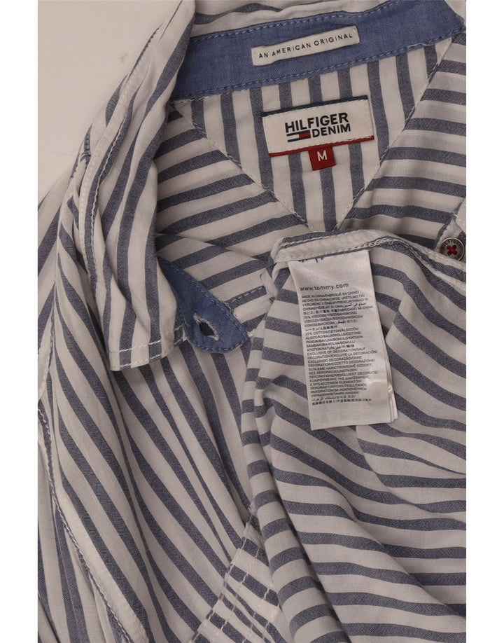 Koszula damska Tommy Hilfiger UK 14 Średnia biała wiskoza w prążki