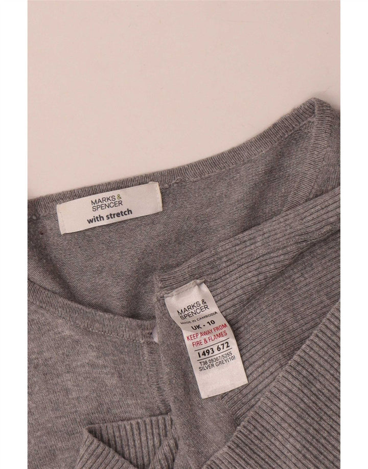 Marks & Spencer Damski sweter kardigan UK 10 Small, szara wiskoza