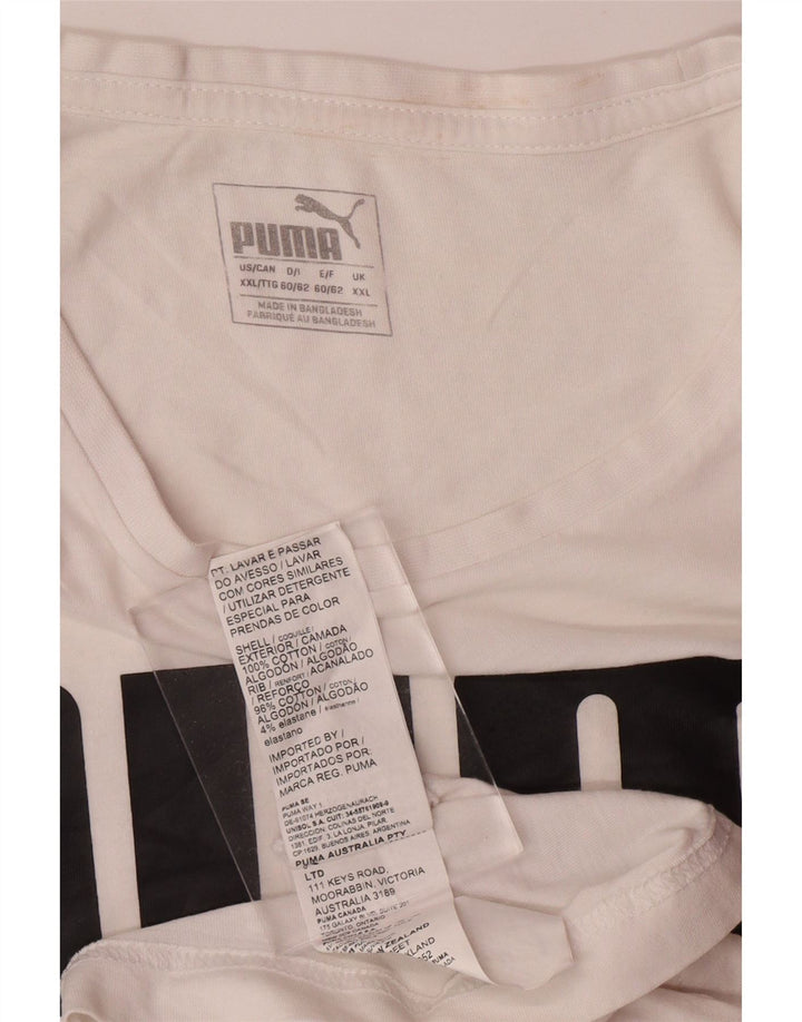 Męski T-shirt z grafiką PUMA, top 2XL, biała bawełna