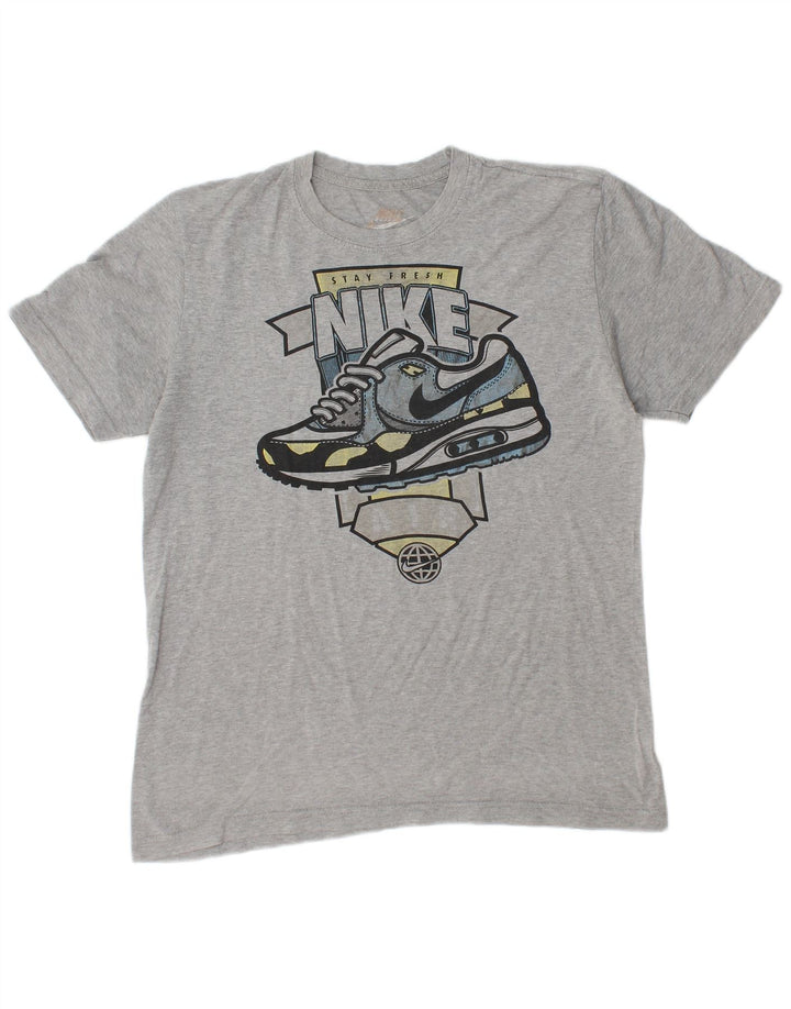 Męski T-shirt NIKE o regularnym kroju z grafiką, średnioszary