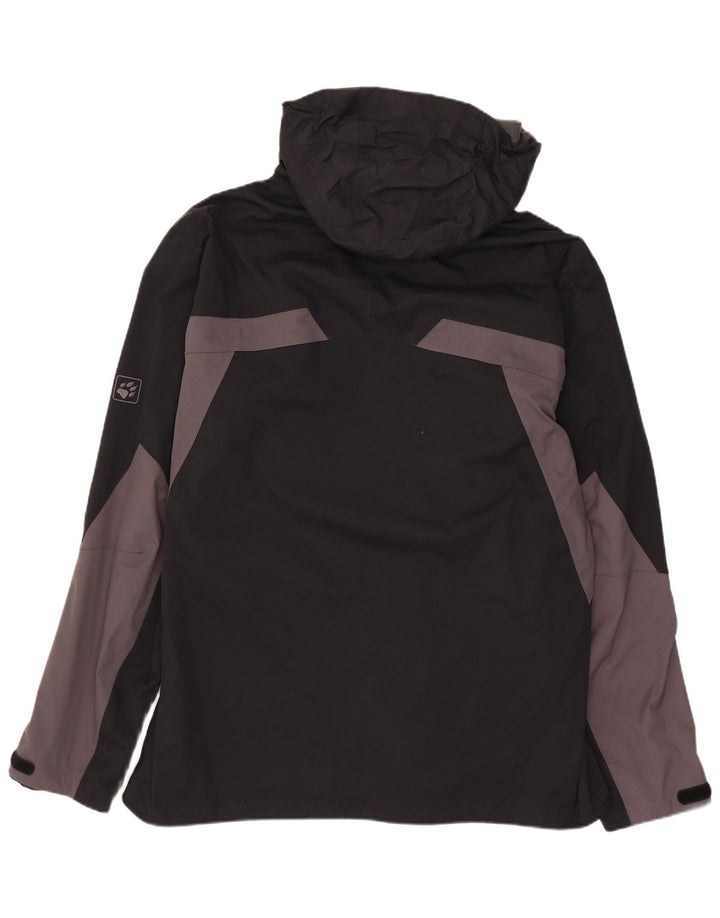 Męska kurtka przeciwdeszczowa z kapturem JACK WOLFSKIN UK 36/38 w kolorze średniej czerni