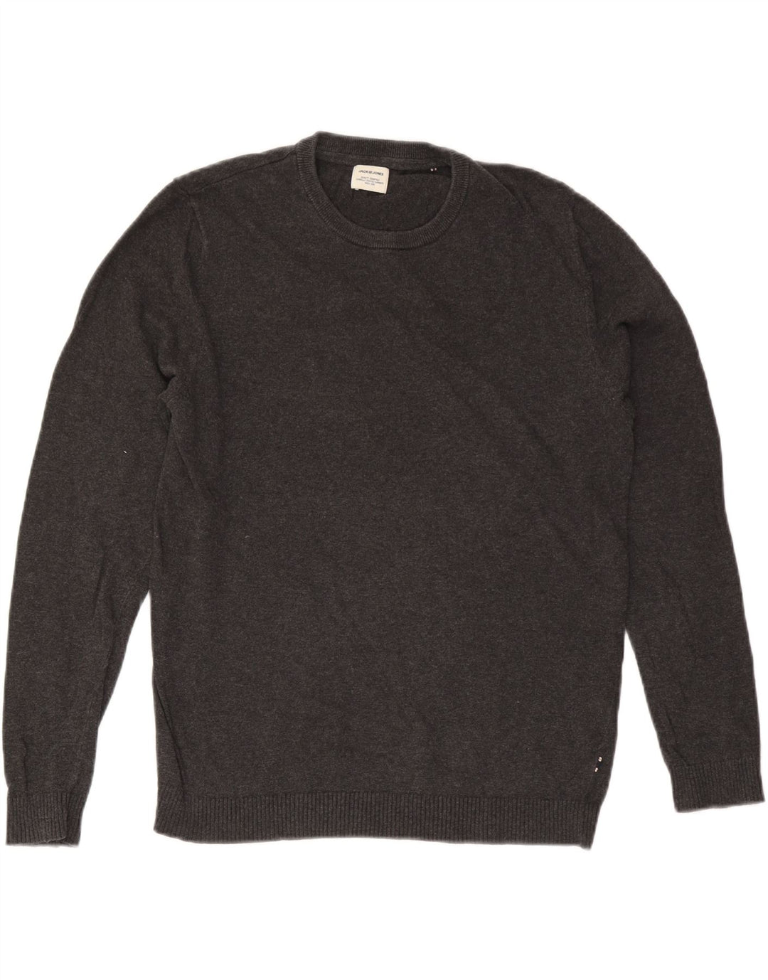 Męski sweter Jack & Jones z okrągłym dekoltem, średnioszary, bawełniany