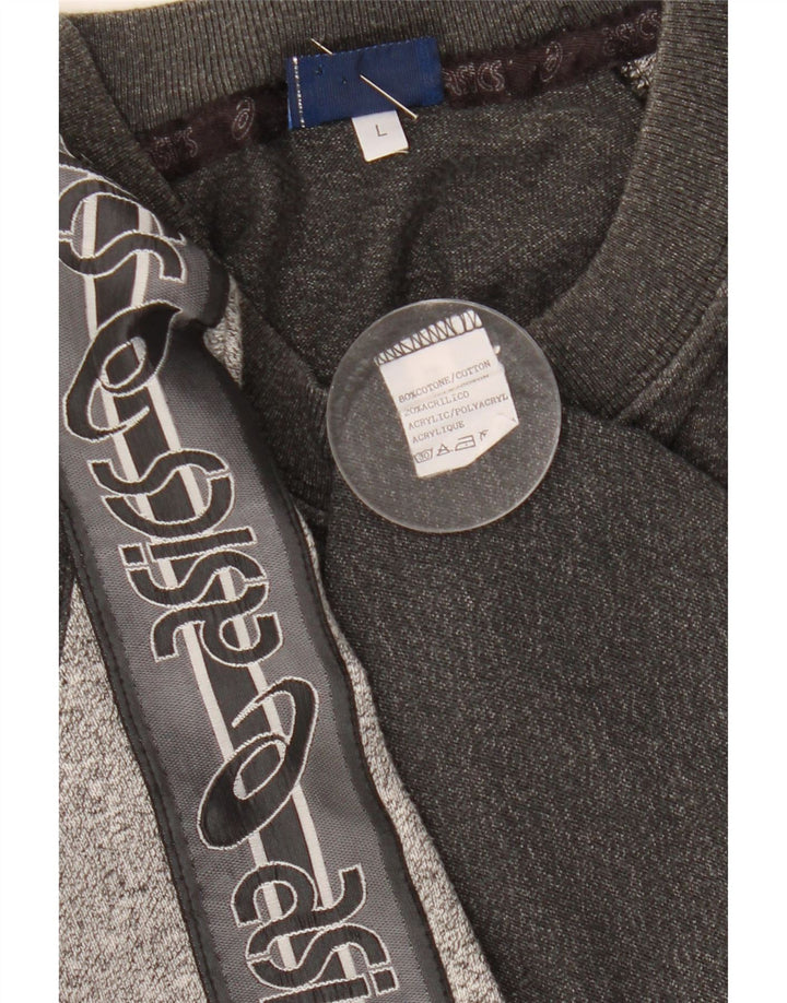 Męska koszulka z grafiką Asics, duża, szara, nakrapiana bawełna