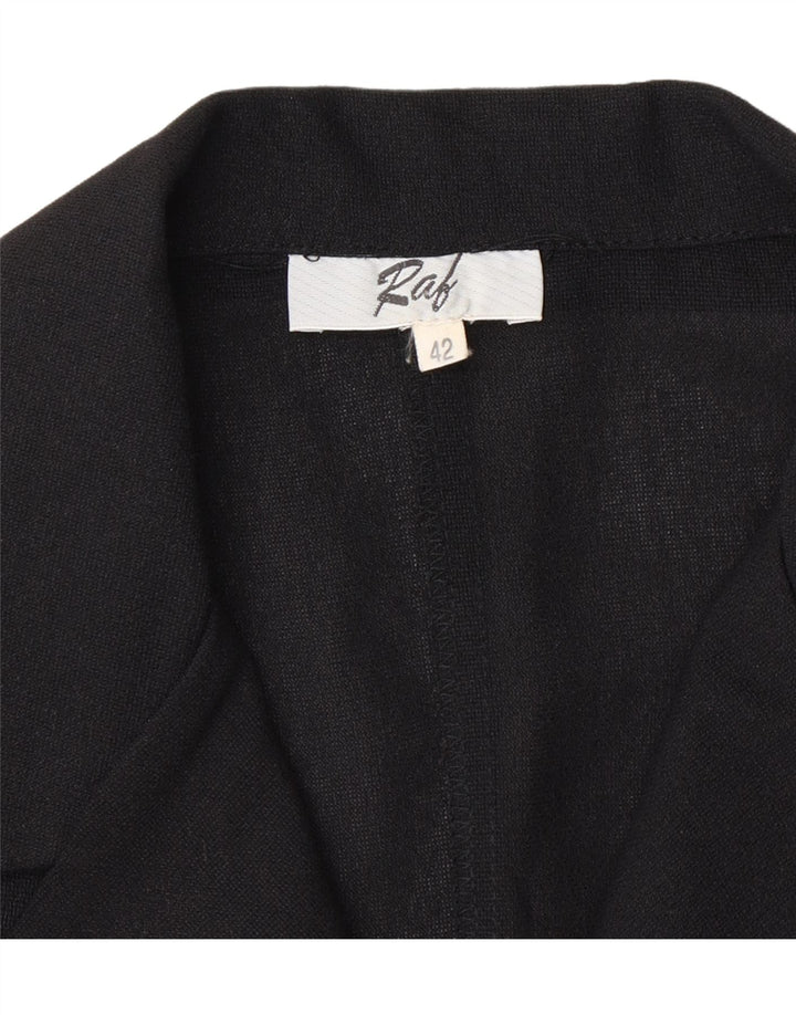 VINTAGE Womens 4 Button Sleeveless Blazer Jacket IT 42 Medium Black Vintage Vintage and Second-Hand Vintage from Messina Hembry 