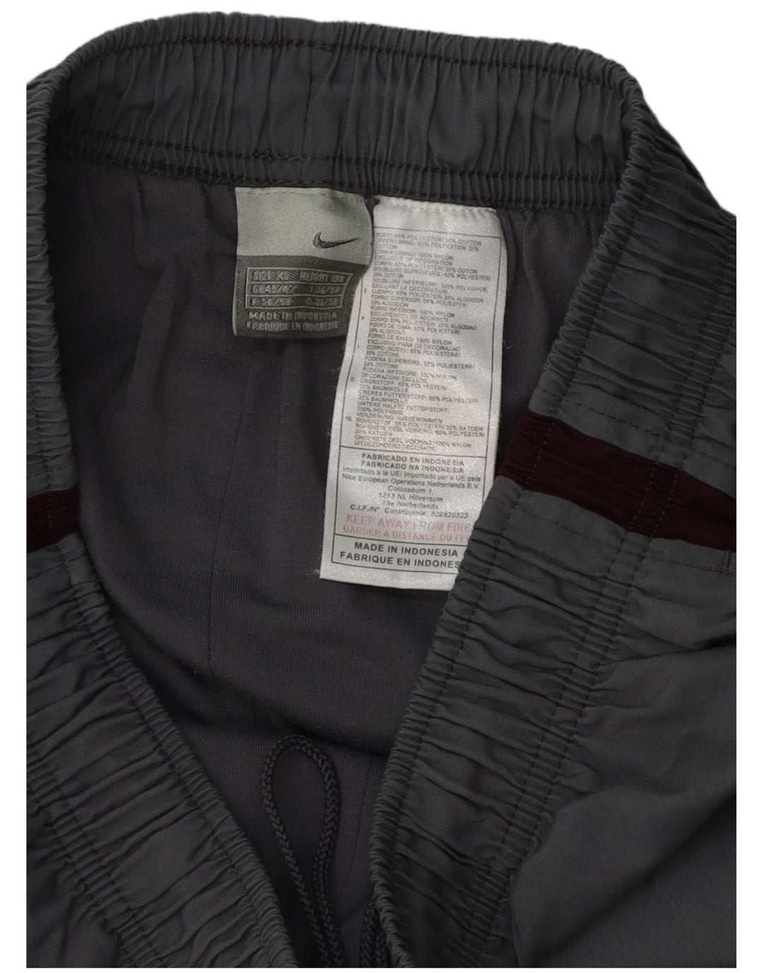 Męskie spodnie wiatrówkowe Nike UK 45/46 XL Szary poliester z blokami kolorów