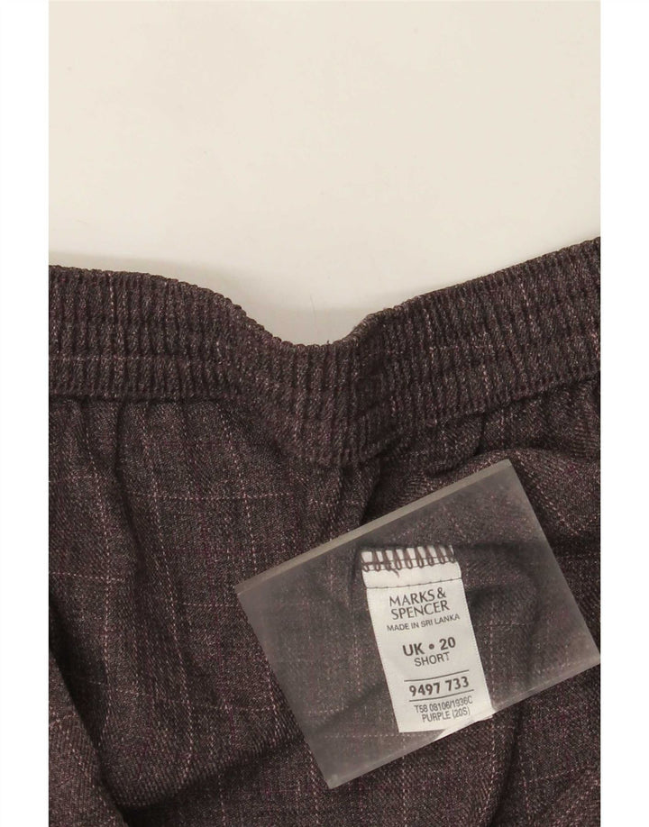Krótkie spodnie damskie Marks & Spencer W34 L26 w fioletową kratkę