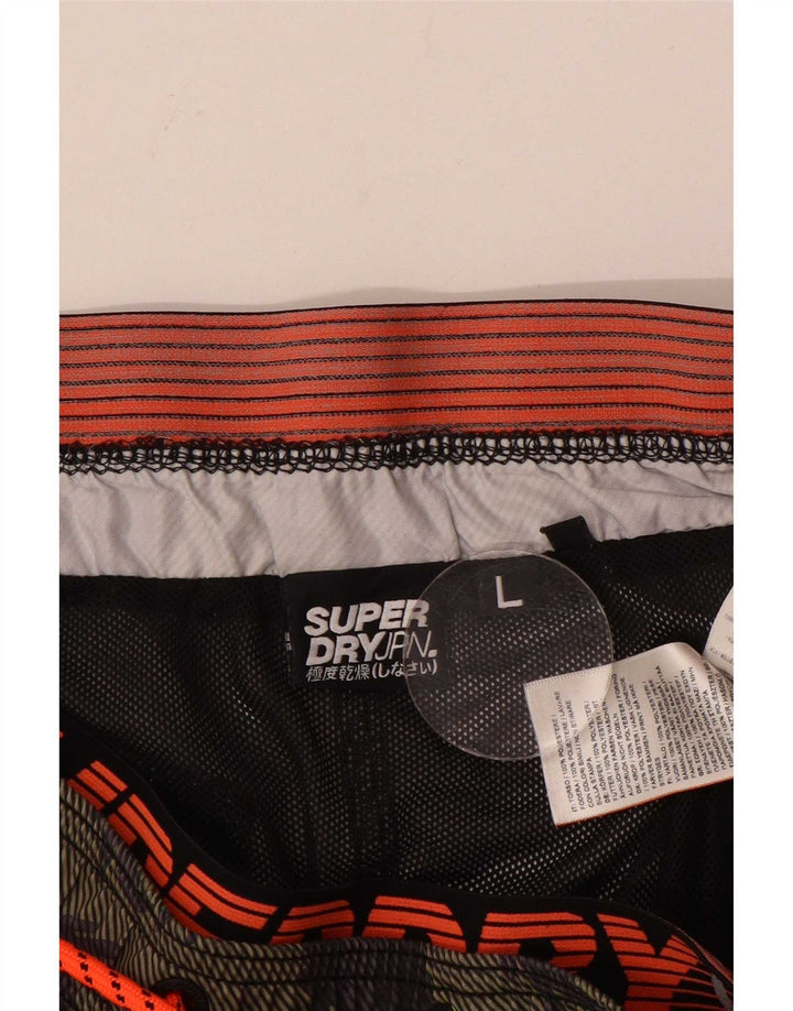 Męskie szorty kąpielowe Superdry z grafiką, duży poliester w kamuflażu khaki