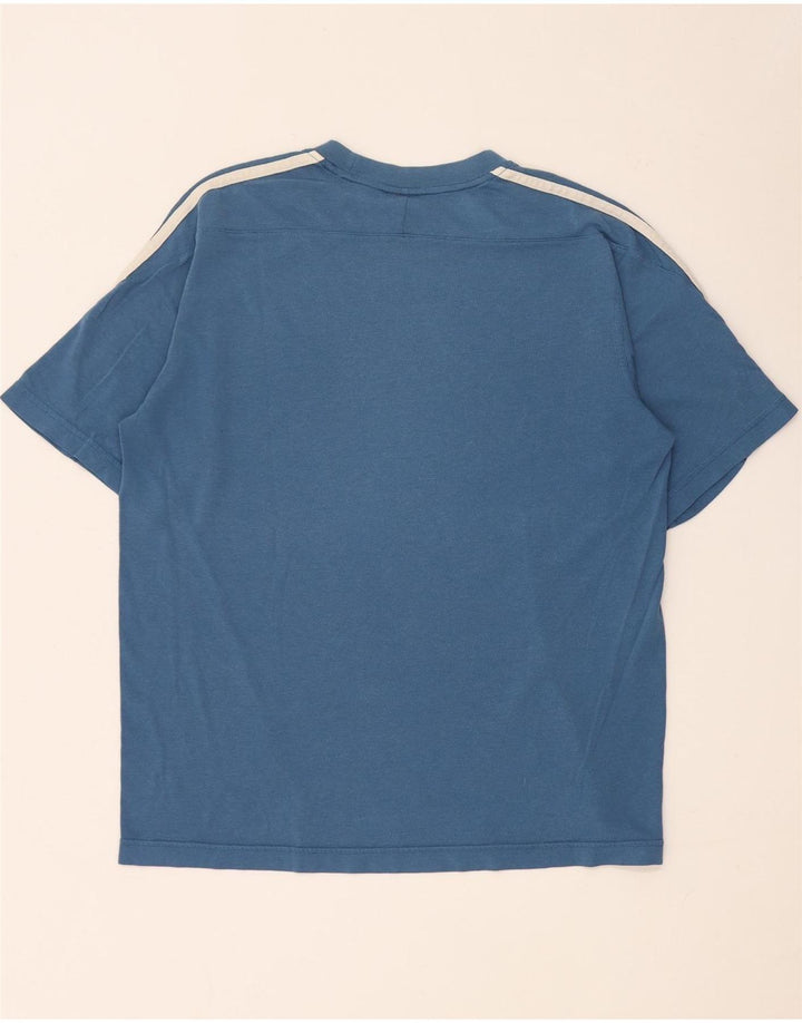 Adidas Męski T-Shirt Top Mały Niebieski Bawełniany