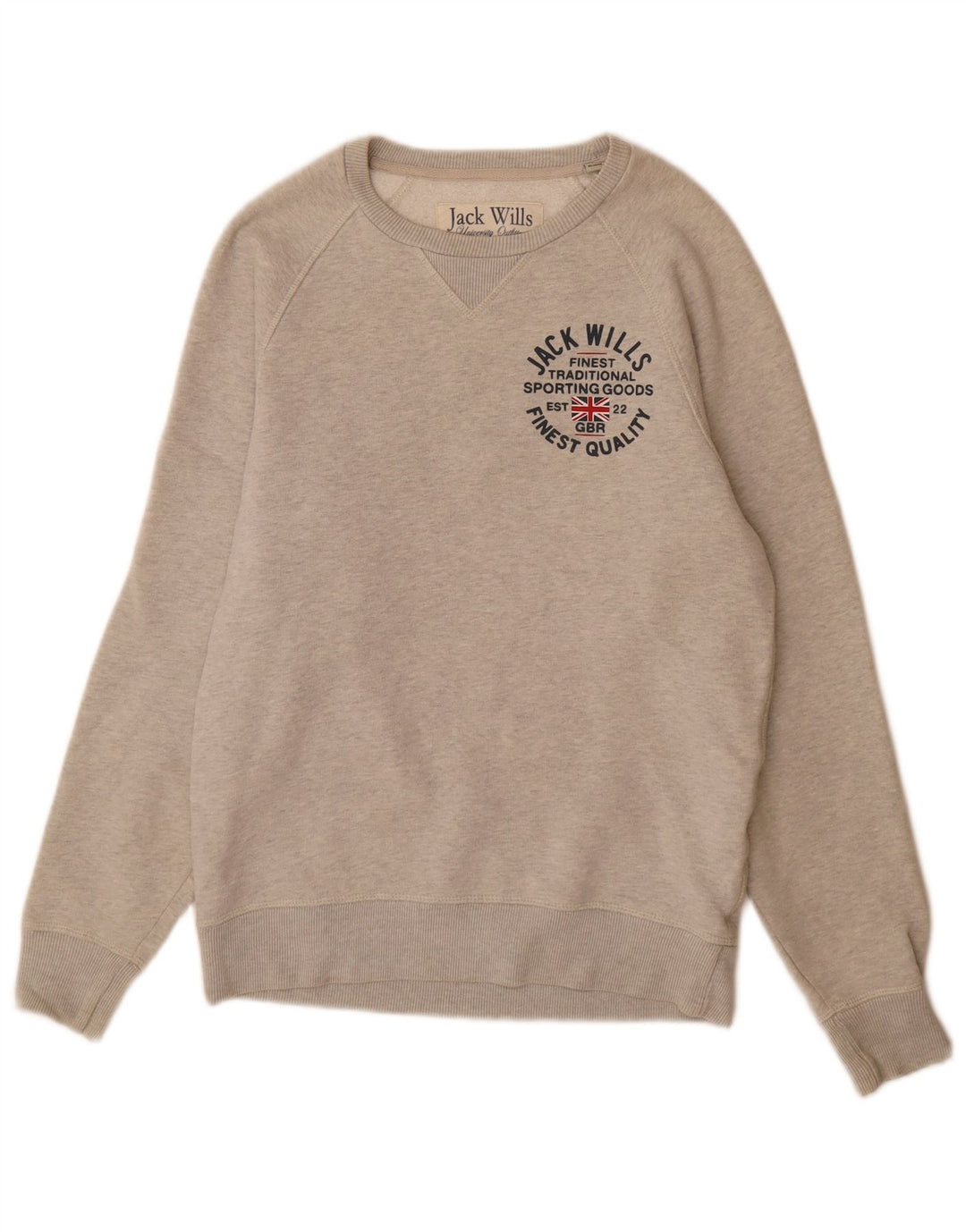 Męska bluza z grafiką Jack Wills, mała, szara, nakrapiana bawełna