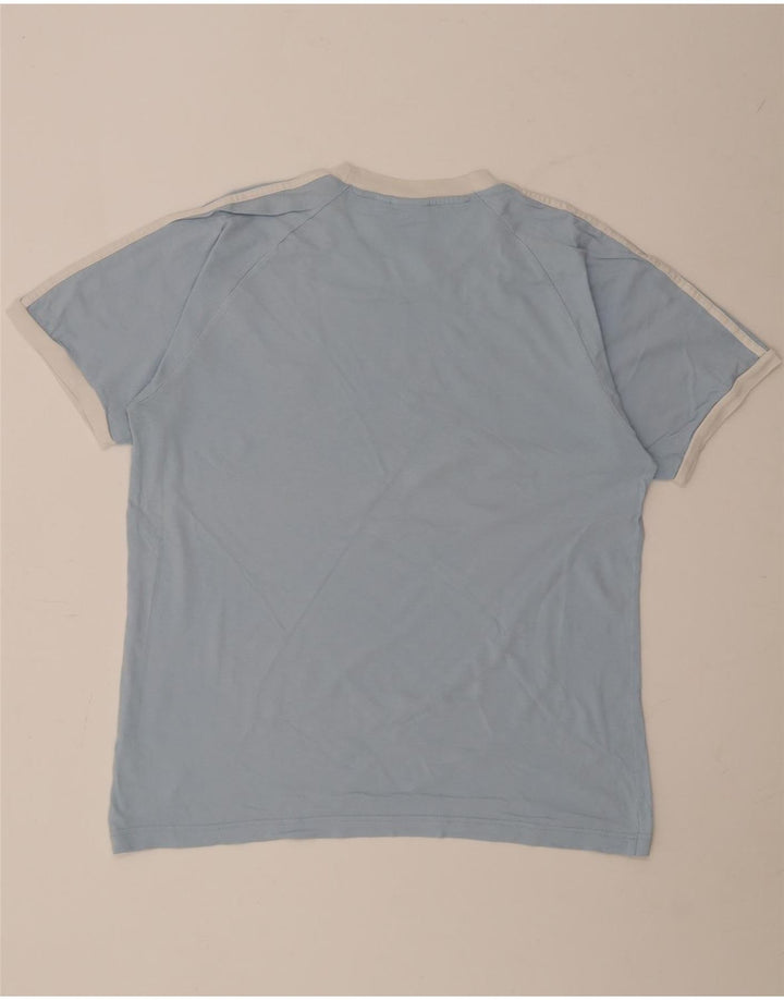 Adidas Męski T-shirt Top Duży Niebieski Bawełniany