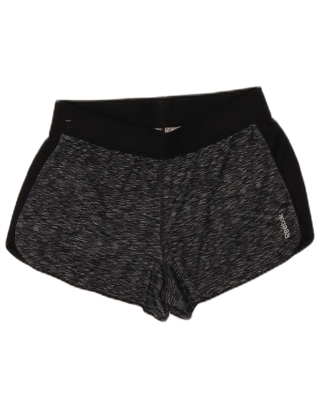 Damskie spodenki sportowe REEBOK UK 10, małe, szare, nakrapiane poliester