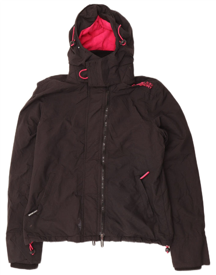 Damska wiatrówka z kapturem SUPERDRY UK 14, średnia czarna