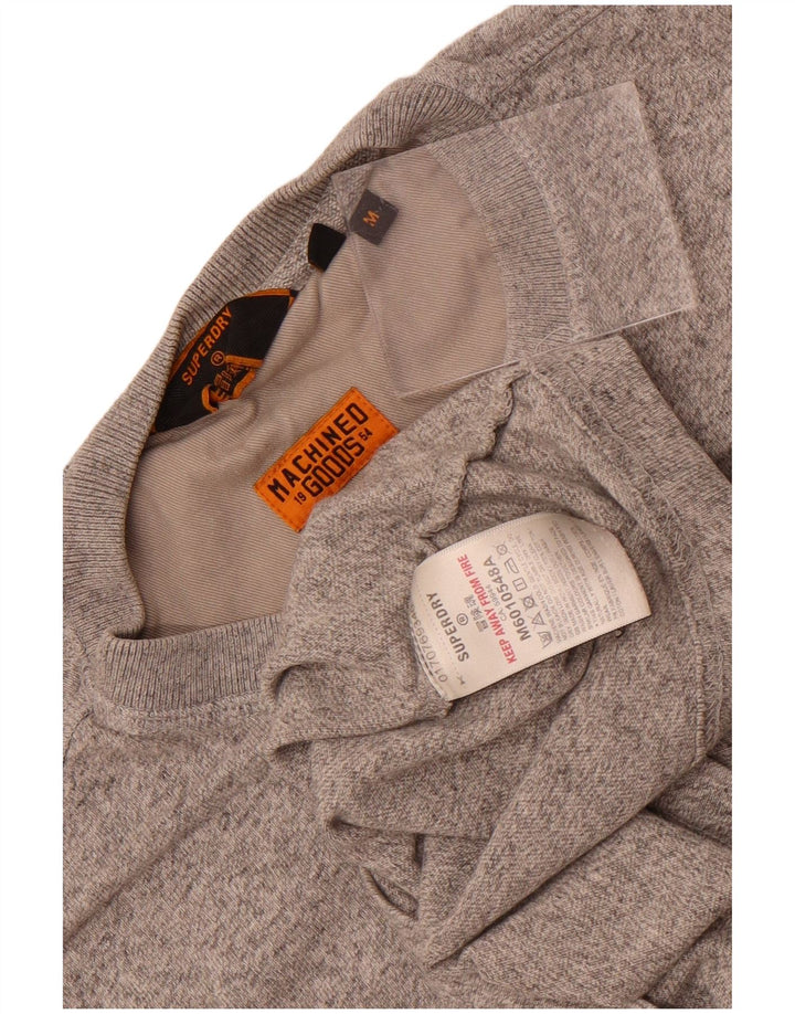 Męski top Superdry z długim rękawem, średnioszary, bawełniany w cętki