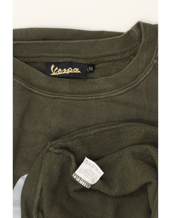Męska bluza z grafiką Vespa, 2XL, zielona bawełna