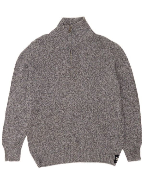 Męski sweter z zamkiem błyskawicznym Superdry XL, bawełniany w niebieskie plamki