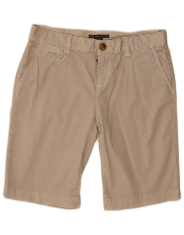 Damskie spodenki typu Chino Armani Exchange z niskim stanem US 0 XS W30, beżowa bawełna