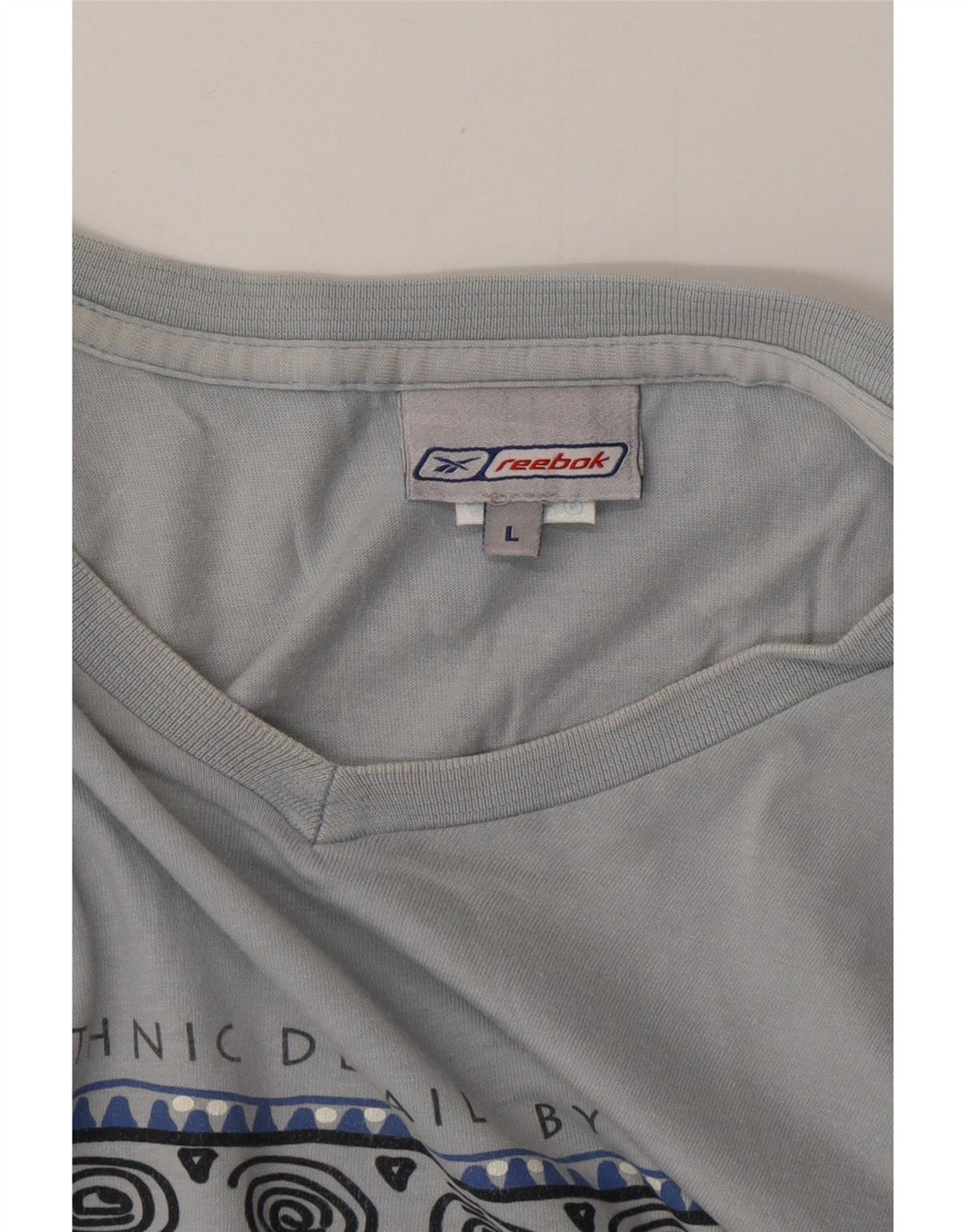 Męski T-shirt z grafiką REEBOK, duży, niebieski, bawełniany