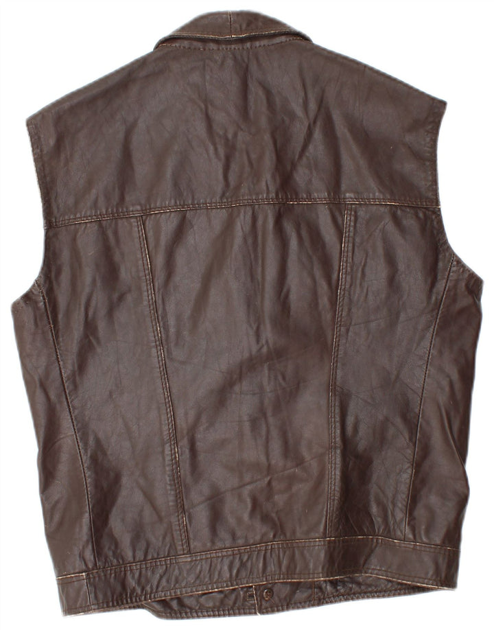 Vintage męska skórzana kamizelka UK 36 Small Brown