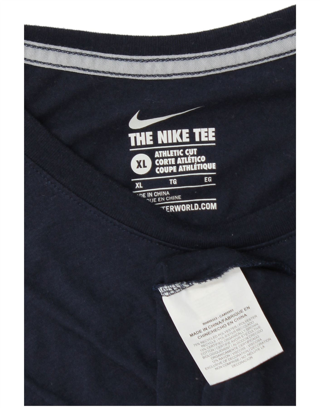 Męski t-shirt Nike o kroju sportowym, top XL, granatowy, poliester z blokami kolorów