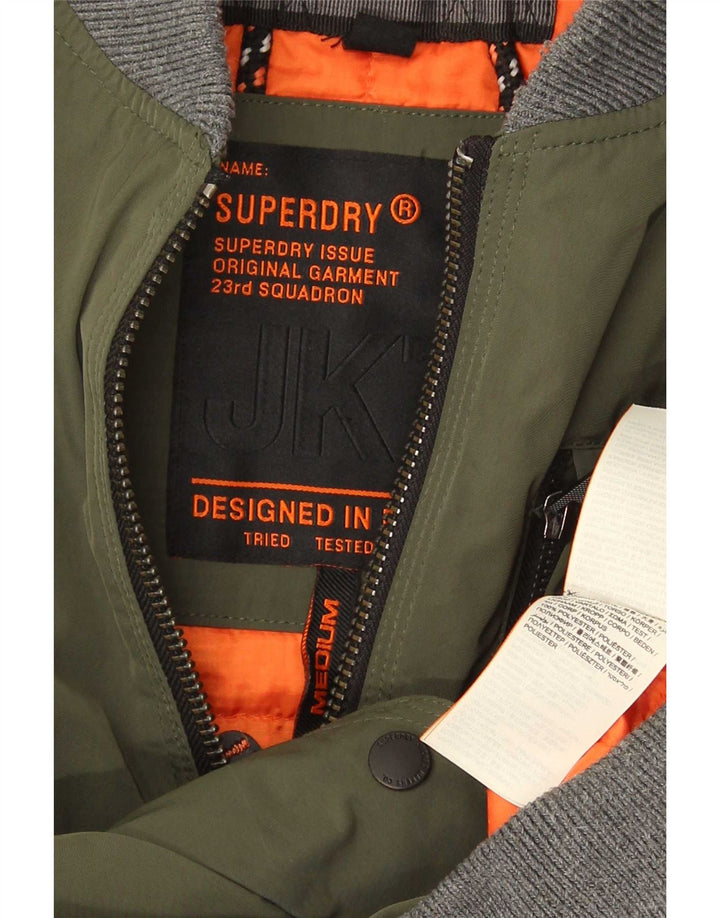 Męska kurtka bomber Superdry UK 38, poliester w kolorze średniej zieleni