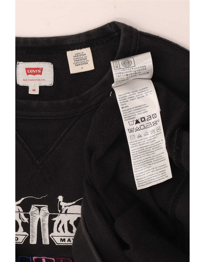 Męska bluza z grafiką Levi's, średnia czarna, bawełniana